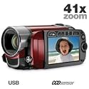 Canon FS200 Flash Memory Camcorder with 37x Optical Zoom (Sunrise Red)