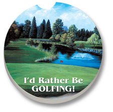 I'd Rather Be Golfing Car Coaster, Single