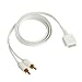 Phono Cable for Apple Media Players (Fits:iPad, iPhone 4, iPhone 4S, iPhone, iPhone 3G, iPhone 3GS, iPod Touch, iPod Classic, iPod Photo)