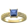 14K Yellow Gold Iolite and Diamond Ring