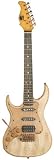 AXL Badwater SRO Left Hand Electric Guitar, Â¾ Size, Crackle Brown/White