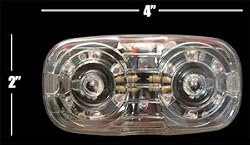 Clear/Red Trailer Marker LED Lights Double Bullseye