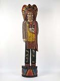 5 Foot Solid Wood Cigar Store Indian - Antique Finish