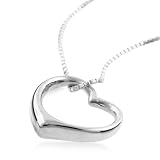 Sterling Silver Box Chain w/Heart Necklace 18"
