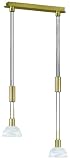 Trio-Leuchten 375710208 Energiespar-Jojo-Pendel 2x9W E14 Miniglobe Messing mit Glas alabatsterfarbig wei&szlig; D: 15 cm