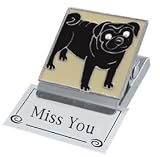 Black Pug Clip Magnet