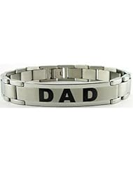 Stainless Steel "Dad" Panther ID Bracelet 12.50 Mm olished/Satin B800dad