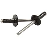 Allstar ALL18091 Black 1/16" to 3/8" Range Multi-Grip Style Medium Head Rivet with Steel Mandrel, (Pack of 250)