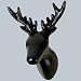 Cabanaz Retro Wandhaken Hirsch Farbe schwarz