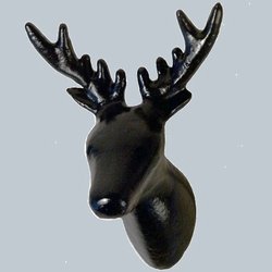 Cabanaz Retro Wandhaken Hirsch Farbe schwarz