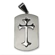 316L Stainless Steel Pendant with Cross Design - Matte and Shiny Polish. Length: 32mm Width: 21mm