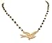 Beautiful Unique Flying Bird Charm Necklace on Wood Beaded Chain Gold Tone Comes Gift Boxed