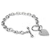 High Polished Stainless Steel Heart Chain Bracelet with Toggle Clasp