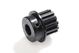 Nylon Glass Filled Single Flange Timing Belt Pulley, 1/5 Pitch,3/8 B, 1.91 Pitch Dia.