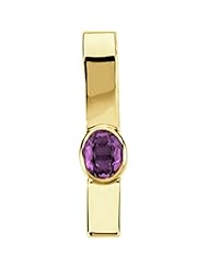 18K Yellow Gold Oval Cut Amethyst Pendant -- LIFETIME WARRANTY