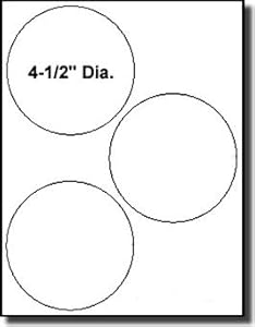 Amazon.com : 60 Label Outfitters® Very Large Round White Labels, 4.5 ...