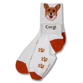 Buy For Bare Feet Dog Breed Welsh Corgi Roll Down Socks by For Bare Feet