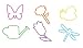 Garden Shaped Mini Rubber Silly Bands Rings Glitter-24 Pk