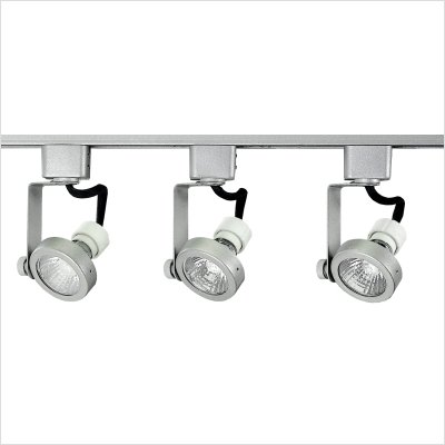 Royal Pacific 7956BA Line Voltage 4-Foot 1 Floating Feed, 3 50-Watt GU10 Gimbal Ring Heads Straight Track Light Pack, Brushed Aluminum Finish