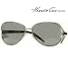 Kenneth Cole KC 4116 671 Designer Sunglasses Silver metal Rimmed frame with Black Arms. KC Logo On the Arms. Aviator Style with Cut Away Lenses at the Sides