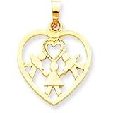 14K Gold Children Heart Charm