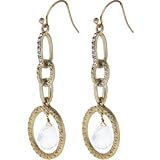 Gold Toned Clear Austrian Crystal DROP Earrings