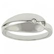 New Ladies Sterling Silver Fancy Ring w/ Diamond Size 7