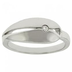 Ladies Fancy Diamond Ring in Sterling Silver Size 7