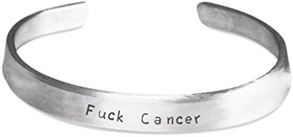 Fuck Cancer Awareness Bracelets Cuff Bracelets for Girls Silver Mom Men Women Survivor Gifts Funny Products Bracelet Mother Dad Ribbon Jewelry Cuffs