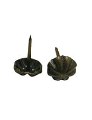 Home Improvement: Generic Metal Bubble Nails 0.4" Diameter Flower Shape Color Antique Brass for Sofa Decoration Pack of 80 - Ailisi