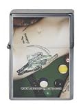 Naked Sexy Tattooed Girl On Pool Table Wind Proof Flip Style Lighter Shinny Chrome