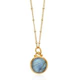 Labradorite Round Necklace in 24 Karat Gold