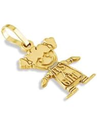 Solid 14k Yellow Gold Child Its A Girl Baby Pendant
