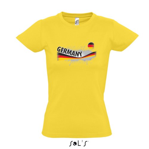 Fanshirt-Damen GERMANY, Deutschland Ländershirt EM / WM Trikot S-XXL , Gold , S