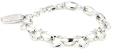 Police "Klondike" Polished Tonneau Shaped Gothic P Charm Bracelet