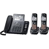 Panasonic KX-TG9472B DECT 6.0 2-Lines Phone with Digital Answering System and Contact Sync, Black, 2 Handsets Check Price Now!
