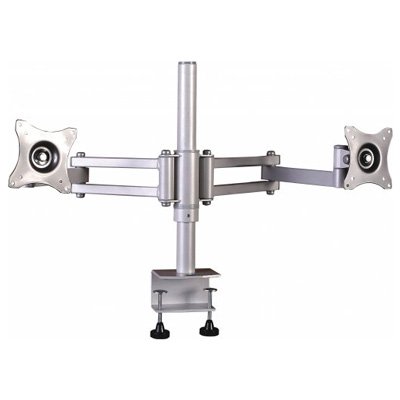 SV06 Dual-Schwenkarm Tischständer für Monitoren bis je 10 kg Silber