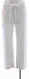 Juicy Couture White Terry Cropped Rainbow Drawstring Lounge Pant