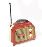 Mini FM Retro Radio - Red & Gold Footed Radio
