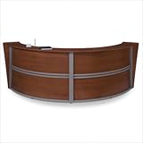 Reception Furniture Double Unit Curved Station Finish: Cherry