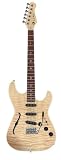 Luna Deco Series Semi-Hollow STE Electric Guitar - Natural