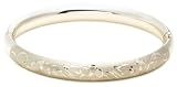Sterling Silver Engraved Flower Bracelet, 7.5