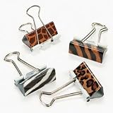 Set of 12 Animal Print Binder Clips