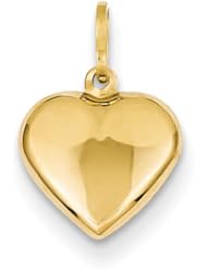 14k Yellow Gold Puffed Heart Pendant. Metal Wt- 0.23g