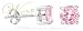 STUDIO 925: *PINK CZ DOUBLE CARAT ROUND STUD EARRINGS*