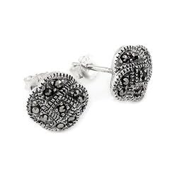 Flower Marcasite Post Earrings by West Coast Jewelry
