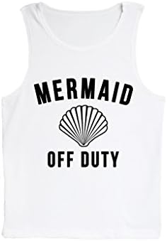 Mermaid Off Duty Graphic Tank Top White Medium