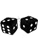 Autowürfel Fuzzy Dice schwarz mittel