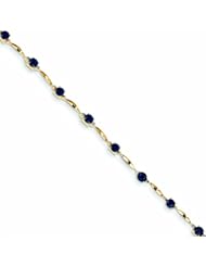 2.1 Carat 14K Gold Diamond and Sapphire Bracelet