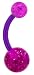 PURPLE Bioplast UV Glitter Belly Button Ring PURPLE Bioplast UV Glitter Belly Button Ring